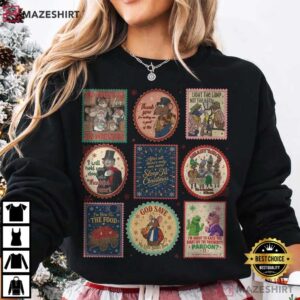 Disney The Muppet Christmas Carol Inspired Muppet Stamps Retro T Shi