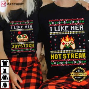 Video Game Holiday Christmas Funny Gaming Matching Couples Shirts (2)