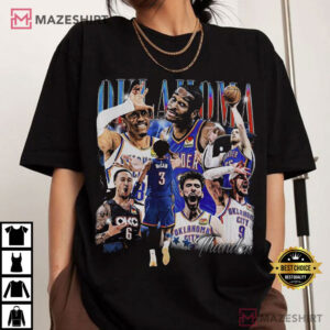 Oklahoma City Thunder Shai Gilgeous Williams Holmgren McCain Caruso T Shirt (2)