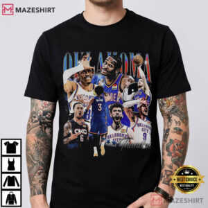 Oklahoma City Thunder Shai Gilgeous Williams Holmgren McCain Caruso T Shirt (3)