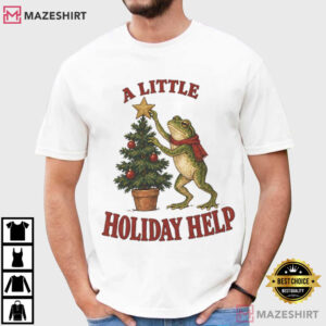 Christmas Frog A Little Holiday Help T Shirt (1)
