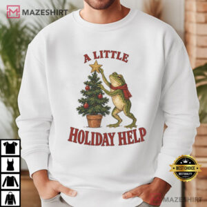 Christmas Frog A Little Holiday Help T Shirt (2)