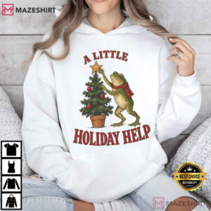 Christmas Frog A Little Holiday Help T Shirt (3)