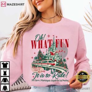 Disneyland Monorail Trip Oh What Fun It Is To Ride Vintage Christmas T Shi (3)