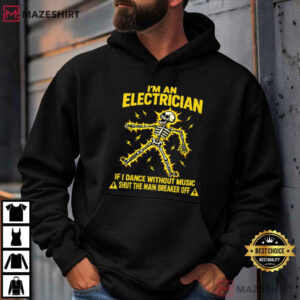 Electrician Dancing Skeleton Funny Electrical Worker T Shirt (4)