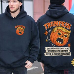 Trumpkin Halloween Trump Political Satire Pumpkin Face T Shirt (3)