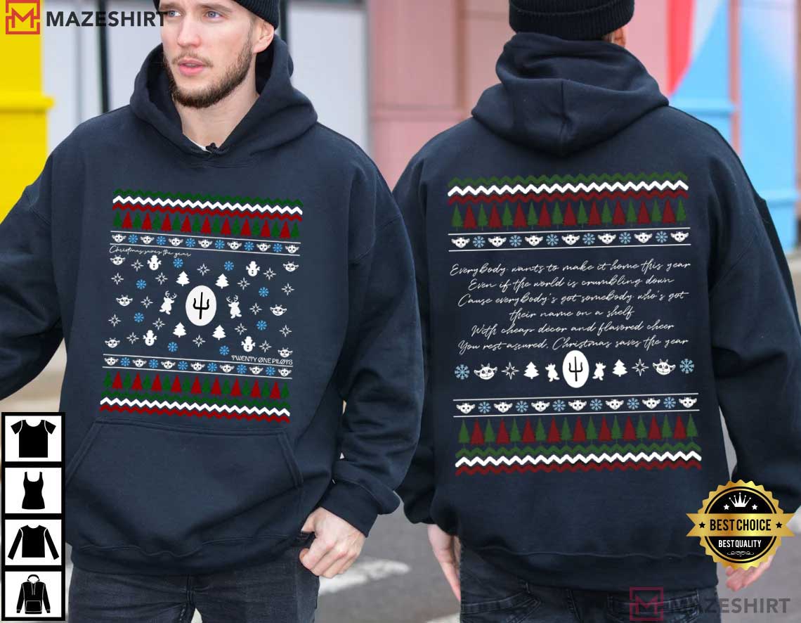 Twenty One Pilots Ned Christmas Saves The Year Fan Merch T-Shirt Twenty One Pilots Ned Christmas Saves The Year Fan Merch T-Shirt