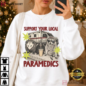 Support Your Local Paramedics Funny EMS Raccoon T Shirt (2)