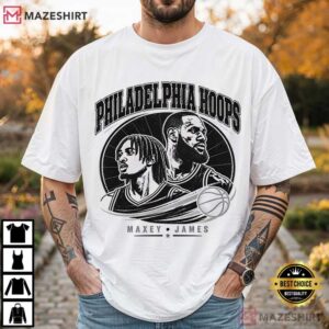 Philadelphia Sixer Tyrese Maxey Lebron James Basketball T Shirt (2)
